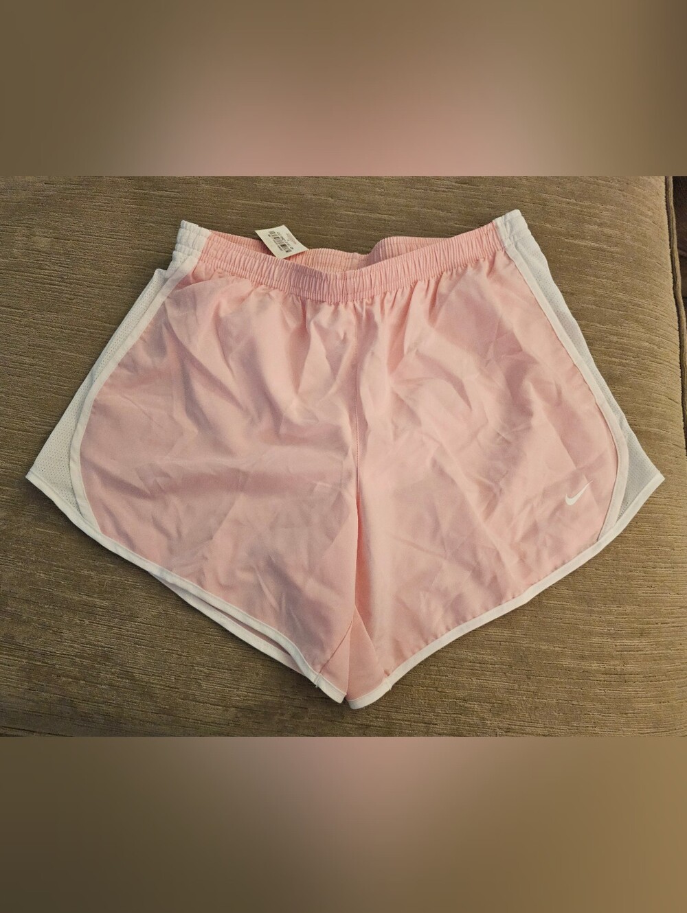 NWT Nike Big Kids Girls Tempo Dri-FIT Running Shorts Pink White Mesh Size XL